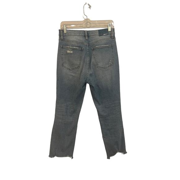 Daze Jeans Women 28 Blue High Rise distressed crop light wash cotton pant zip - Picture 2 of 9